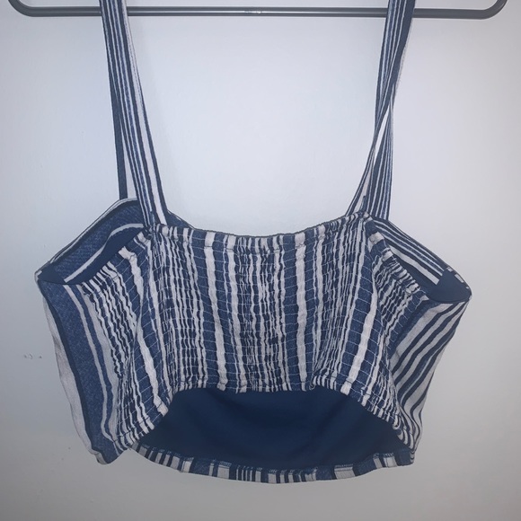 band of gypsies stripe crop top blue and white size large - Picture 7 of 10